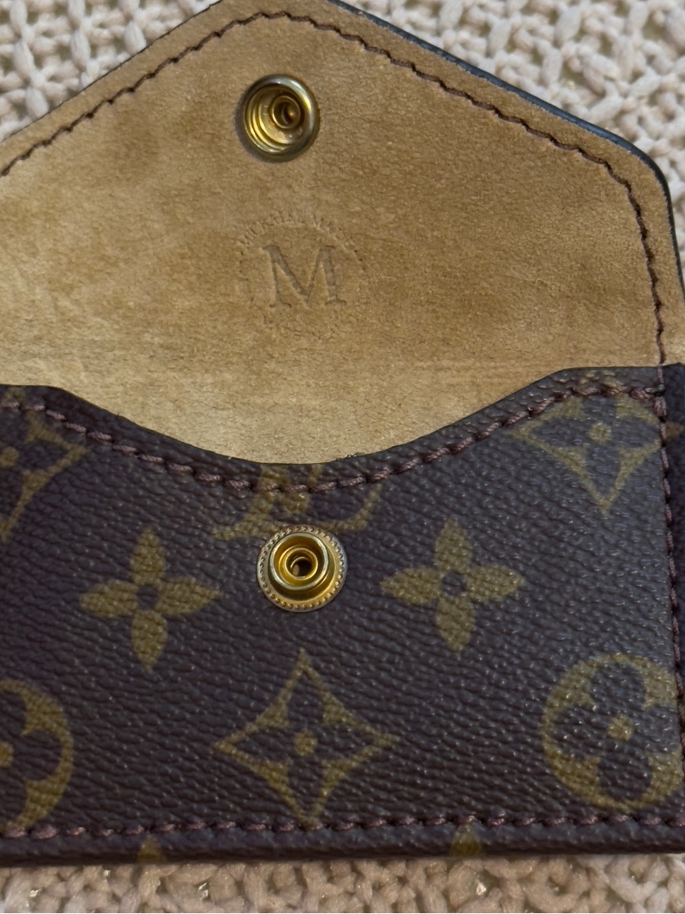 Repurposed Louis Vuitton Monogram Card Holder Keychain - Brown - Picture 4 of 5